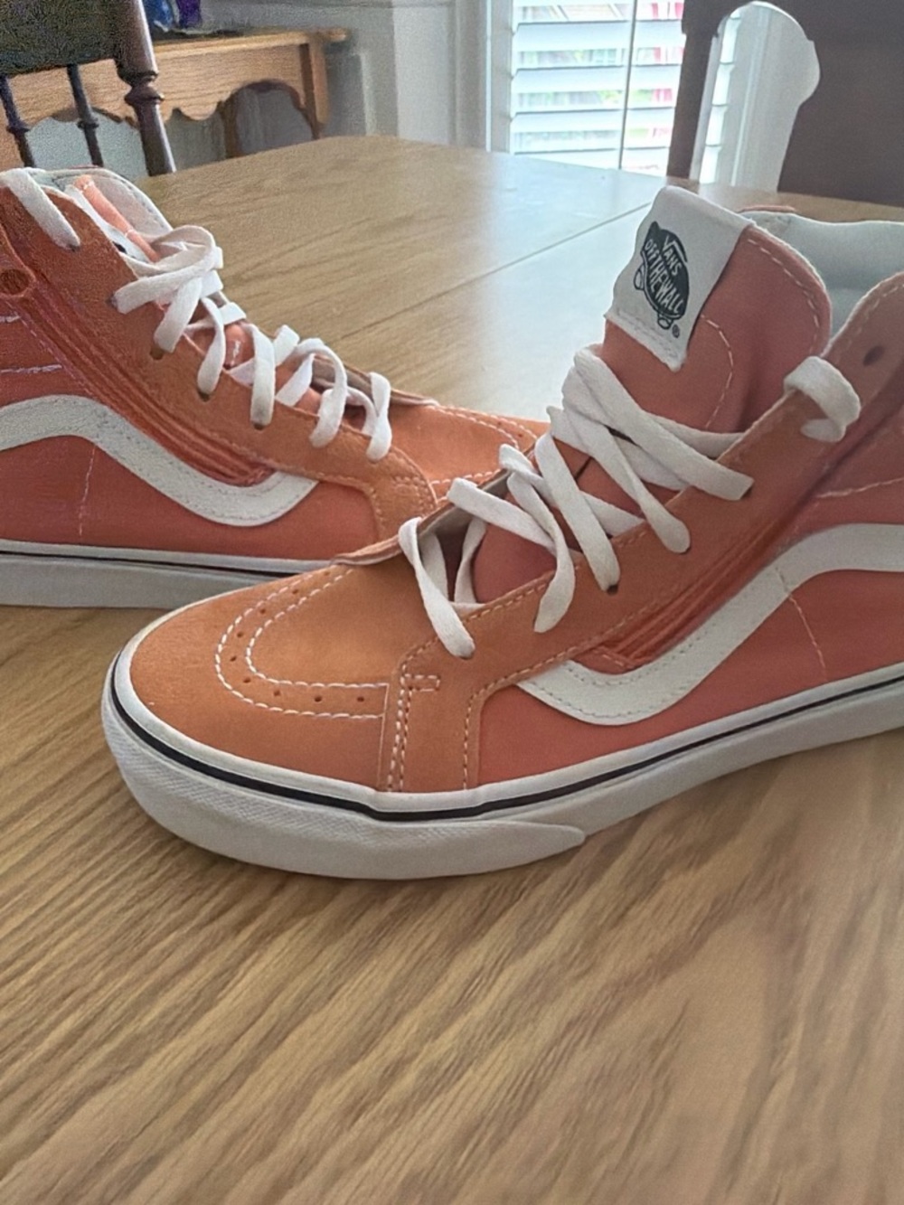 Vans Kids' Sk8-Hi Sneakers in Coral and White